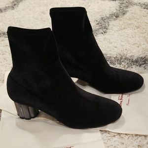 Salvatore Ferragamo velvet sock booties